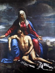 Piedade, por Francesco Cozza (1605-1682), óleo sobre tela, 221x167 cm.