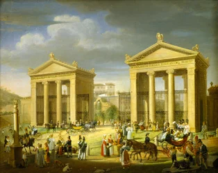 A aproximação à Villa Borghese, Roma, 1838.
