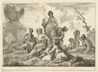 Vênus e Vulcano com três ninfas e três cupidos