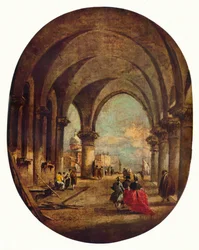 Capriccio com a Arcada do Palácio dos Doges e San Giorgio Maggiore, final da década de 1780, 1930.