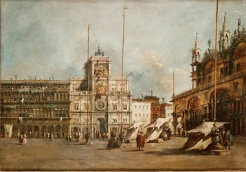 São Marcos, Veneza, com a torre do relógio (óleo sobre tela)