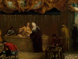 Placa da Guild of Coroneri, Por Francesco Guardi (1712-1793), Itália