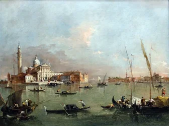 Veneza: San Giorgio Maggiore com a Giudecca e o Zitelle de Francesco Guardi