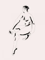 Desenho minimalista de um nu