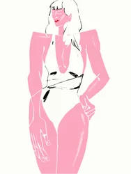 Ilustração de moda em rosa