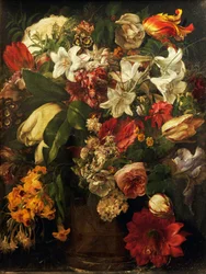 Flores, por Francesco Hayez (1791-1882), óleo sobre tela, 51x39,2 cm