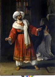 Giovanni David (Davide) tenor italiano em "Gli arabi nelle Gallie" de Giovanni Pacini (1796 - 1867). Pintura por Hayez