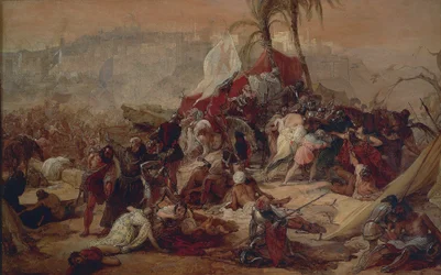 A sede dos primeiros cruzados sofridos em Jerusalém, por Francesco Hayez