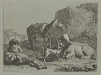 Pastor reclinado com um saco, c. 1763.