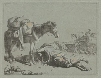 Pastor em repouso perto de um cavalo de carga, c. 1762.