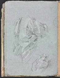 Verona Sketchbook: Estudo de cortinas com a mão esquerda, páginas 86, 1760.