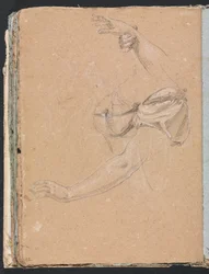 Verona Sketchbook: Braços e mãos femininos com cortinas (página 82)