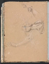 Verona Sketchbook: Feminino braços e mãos com cortinas página 82, 1760.