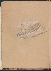 Caderno de desenho de Verona: Cabeça e ombro com cortinas, página 14, 1760.