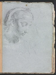 Verona Sketchbook: Cabeça e ombros de uma mulher, página 61, 1760.