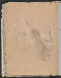 Caderno de desenho de Verona: braço esquerdo e mão, páginas 46, 1760.