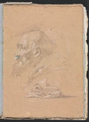 Verona Sketchbook: Monge de perfil com cortinas (página 87)