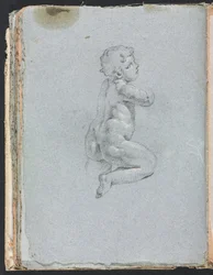 Caderno de desenho de Verona: Putto na página de perfil 64, 1760.
