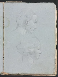 Verona Sketchbook: Duas cabeças, página 85, 1760.
