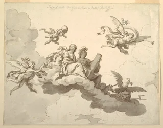 Desenho, Projeto para um teto pintado: Triunfo da mansidão e da força, ca. 1780