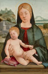 Nossa Senhora e o Menino numa paisagem