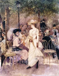 Figuras em um parque,