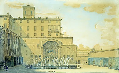 Vista de Roma (aguarela sobre papel)