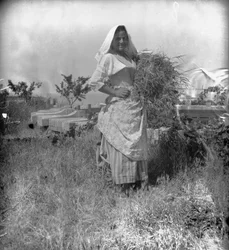 Retrato de um camponês, Abruzzo, Itália, c.1900 (fotografia a preto e branco)