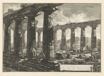 Templo de Juno em Paestum Vue intérieure du Temple, que l