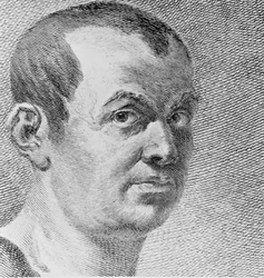 Retrato de Giovanni Battista Piranesi 1720-78 1750 gravura bw detalhe da foto de 136353