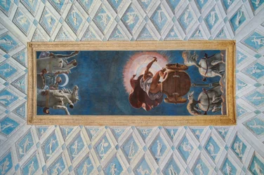 Câmara do Sol e da Lua (Camera del Sole e della Luna): as carruagens do Sol e da Lua conduzidas por Diana e Apolo