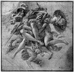 Projecto para a Galeria de Ulisses, Fontainebleau, c. década de 1540, 1926