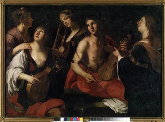 O concerto (Concerto). Pintura por Francesco Rustici (ca. 1575-1626). Óleo sobre tela