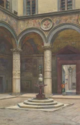 Pátio do Palazzo Vecchio, Florença, século XIX.