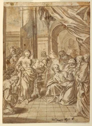 Desenho, Cristo e a mulher adúltera, 1750-60