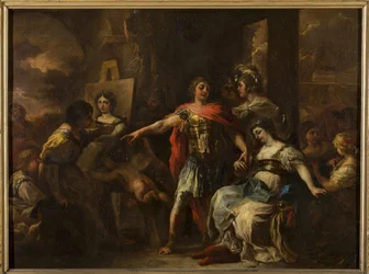 Alexander e Campaspe, antes de 1695 (óleo sobre painel de cobre)