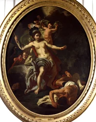 Alegoria da América Pintura da oficina de Francesco Solimena (1657-1747) (ec.ital.) 1738 La Rochelle, Museum of the New World.