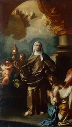 Santa Clara com um Anjo (óleo)