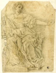 Figura alegórica feminina sentada