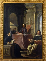 Conflito entre um jesuíta e um dominicano após a contra-reforma, pintura de F. Trevisani (1656-1746), Museu de Roma.