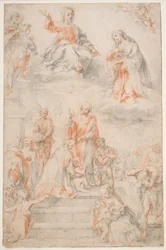 Santo Ansano Batizando o Siena, c.1593 (giz sobre papel)