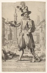 Giovanni Alto Johann Alten, Ioannes Altus em pé no Monte Quirinal em Roma, com ele...,