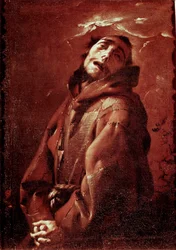 Santo François de Assis em êxtase Pintura de Francesco del Cairo (1607-1665) Sol do século XVII. 74x53 cm Milão, Museus Municipais do Castelo de Sforza