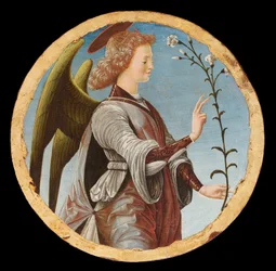 Políptico Griffoni: Anjo da Anunciação, ca 1472-1473.