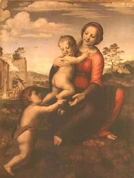Madonna of the Well or Madonna and Child with the young St. John the Baptist, c.1503-09 (tempera no painel)