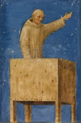 São Bernardino Pregando de um púlpito, ca. 1470-75.