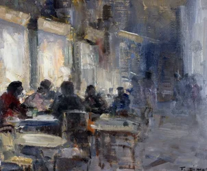 Café Schmidt à noite, de Francesco di Marino (1892-1954)