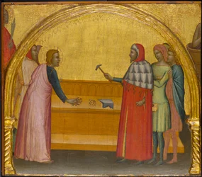 St. John Evangelist Reprovando o filósofo Crato, c.1370-1380 (tempera e folha de ouro no painel)