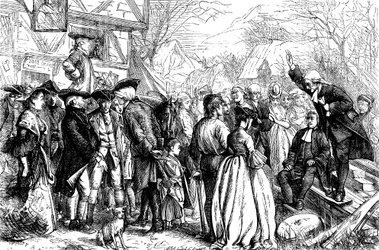 John e Charles Wesley pregando ao ar livre em Bristol, 1739 1868