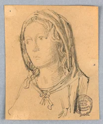 Esboço da cabeça da Madonna